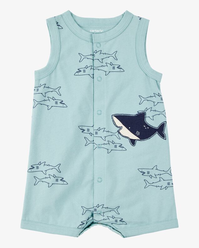 Product image 1 of Baby Boy Blue Shark 1-Piece Romper