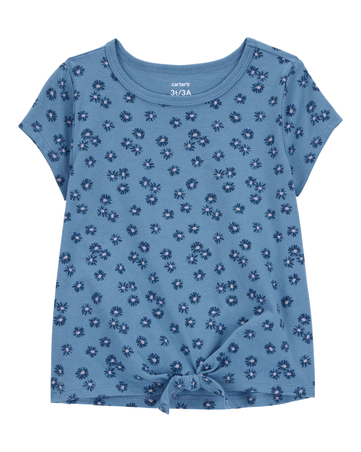 Toddler Floral Tie-Front Short-Sleeve Tee - Blue - Carter's