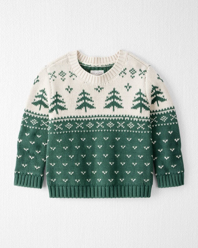 Product image 1 of Toddler Organic Cotton Evergreen Fair Isle Sweater 