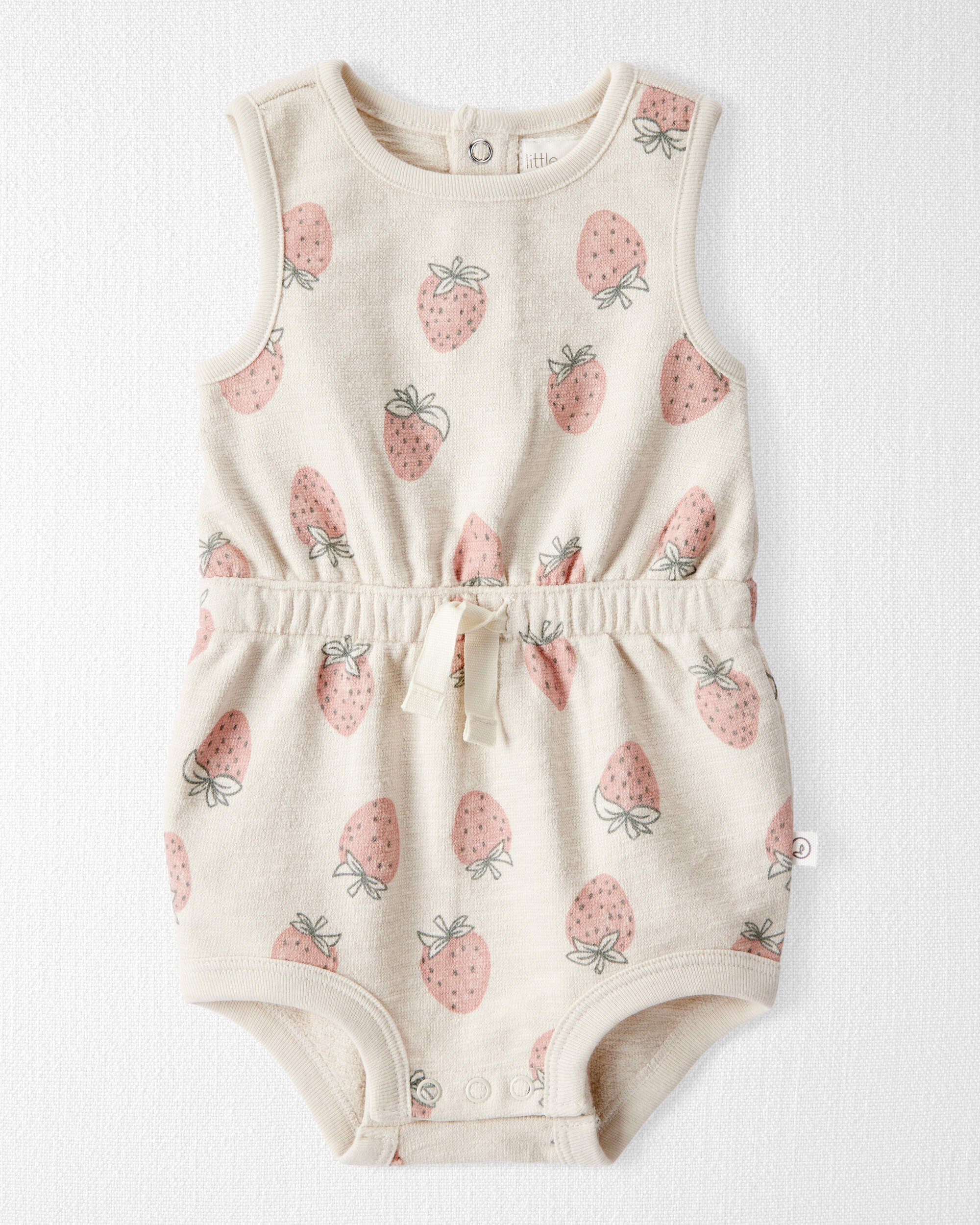 ブランド公式通販サイト Strawberry-Print Cotton Organic Baby Romper Planet Little - ロンパース・カバーオール