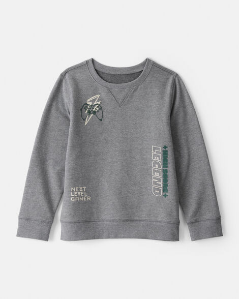 Boys DayDream Fleece Gaming Pullover Sweatshirt - Grey