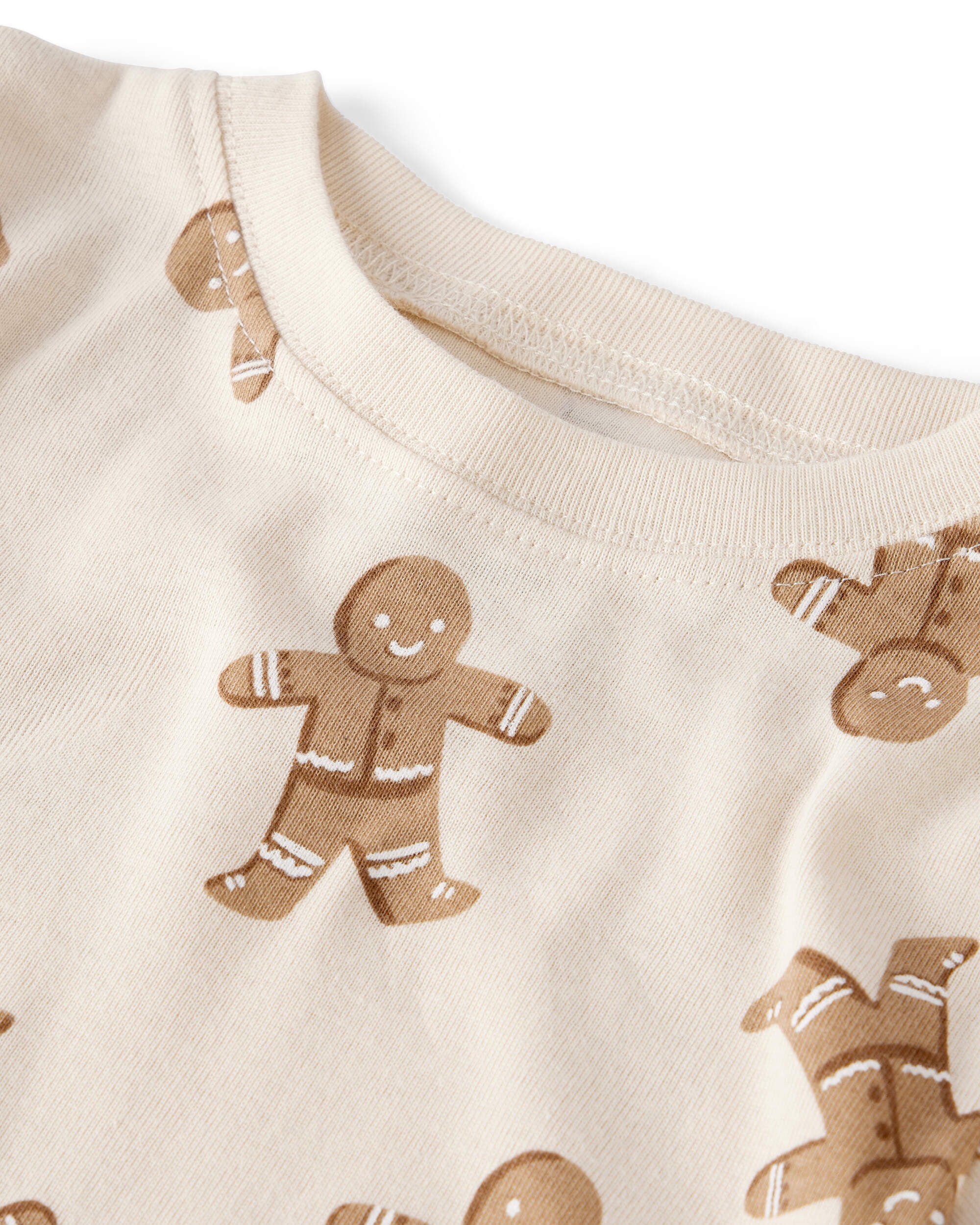 Toddler Organic Cotton Pajamas Set Gingerbread Man Print