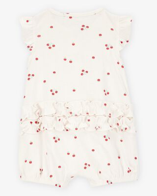 Product image 2 of Baby Tomato Print Short-Sleeve Cotton Romper - Ivory