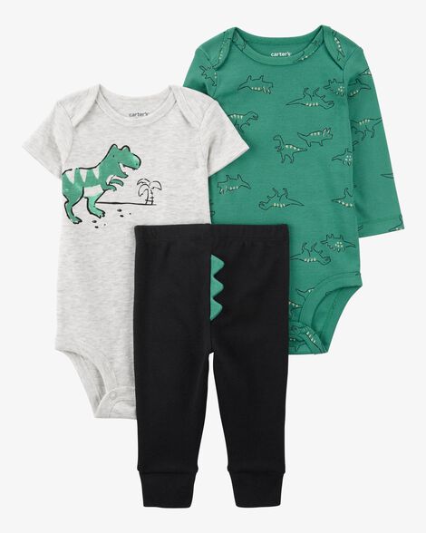  Product image 1 of Baby 3-Piece Dinosaur Bodysuit Pant Set