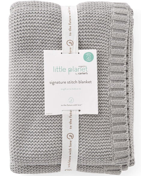  Product image 3 of Baby Organic Cotton Textured Knit Blanket in Gray
