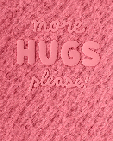 Product image 3 of Baby Girl More Hugs Please Long-Sleeve Pullover Sweatshirt - Pink
