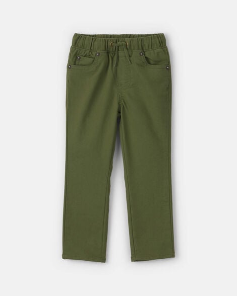 Toddler Boy Pull-On Pants - Olive Green