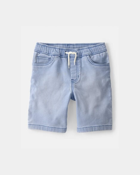 Boys Denim Drawstring Shorts - Light Wash