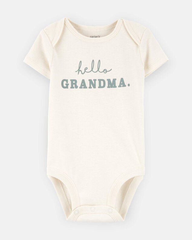Product image 1 of Baby Cotton Short-Sleeve Graphic Bodysuit - Ivory