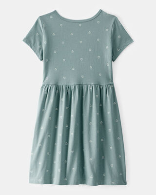Product image 2 of Kid Heart Print Short-Sleeve Dress - Green