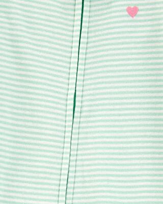 Product image 2 of Toddler Striped Snug Fit Cotton Footie 1-Piece Pajamas - Green