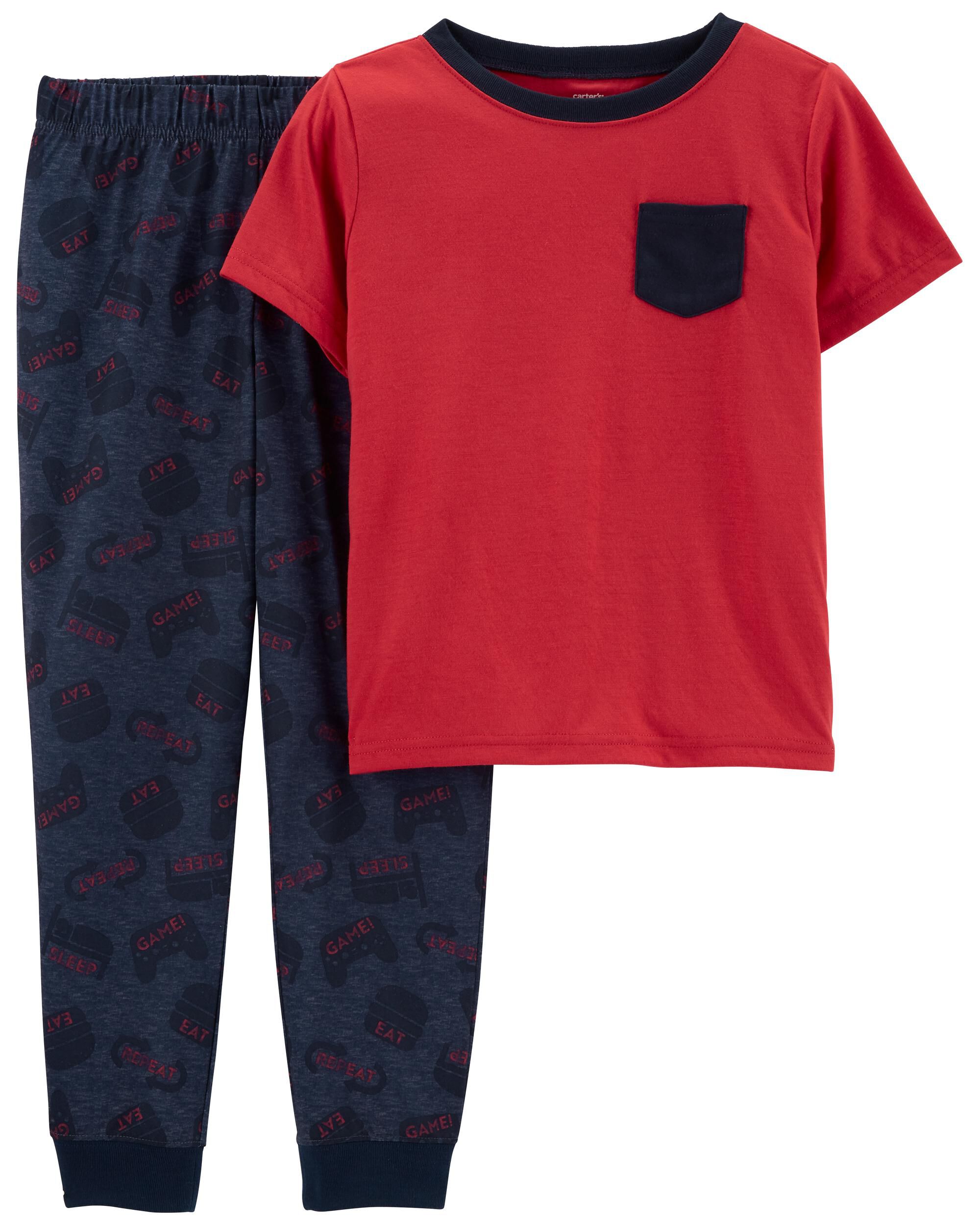 Poly Top & Fleece Bottom Simple Joys by Carter's Boy's 4-Piece Pajama Set
