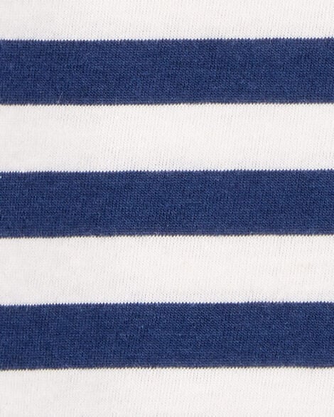 Baby Striped Short-Sleeve Pocket Tee - Navy