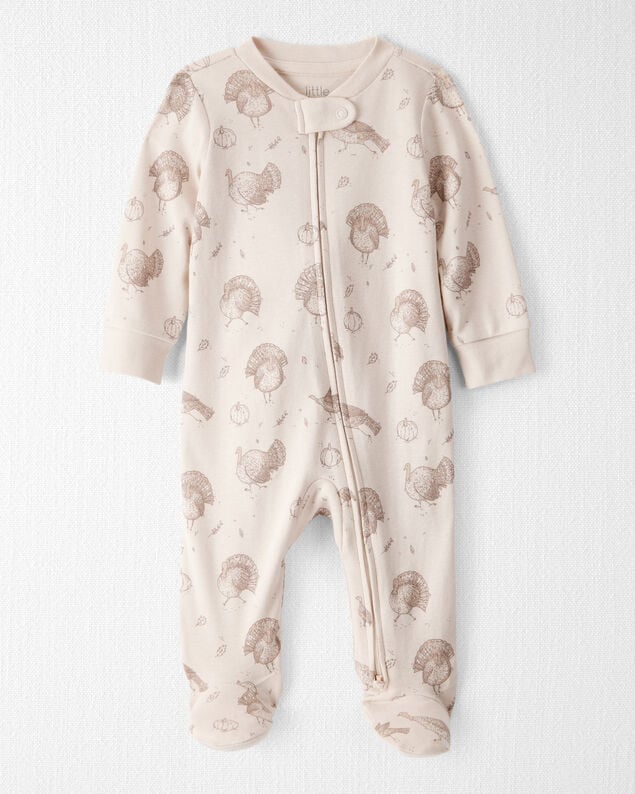 Product image 1 of Baby Organic Cotton Sleep & Play Pajamas in Turkey Trot