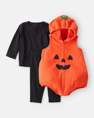 Product image 1 of Baby 3-Piece Pumpkin Halloween Costume - Orange/Black