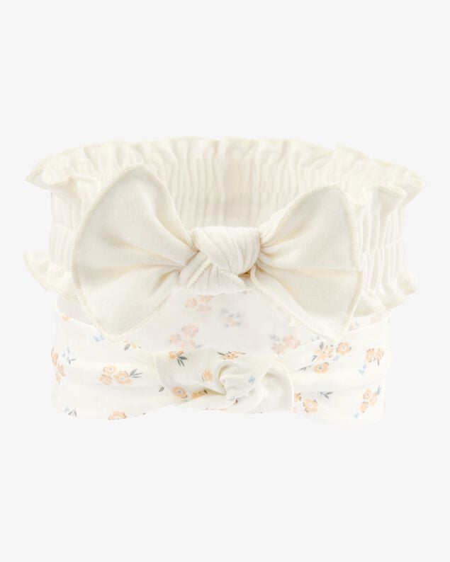 Product image 1 of Baby 2-Pack Headwraps - White/Yellow