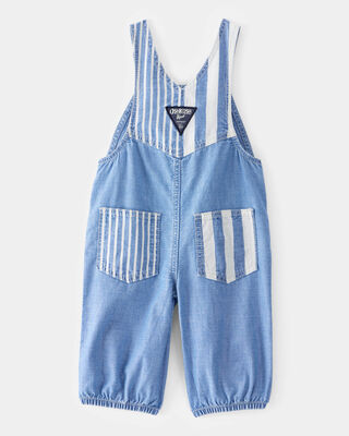 Product image 2 of Baby Vintage Inspired Striped Chambray Overalls - Blue Wash