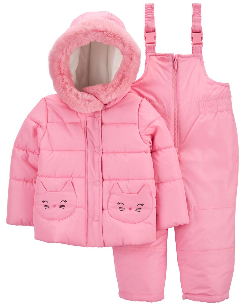 Pink Baby 2-Piece Heavyweight Water Resistant Snowsuit | carters.com