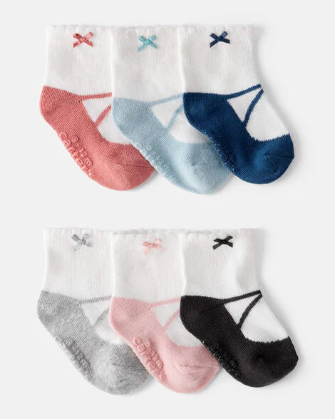 Image of Baby Girl 6-Pack Ankle Socks