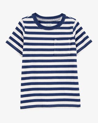 Product image 1 of Baby Striped Short-Sleeve Pocket Tee - Navy