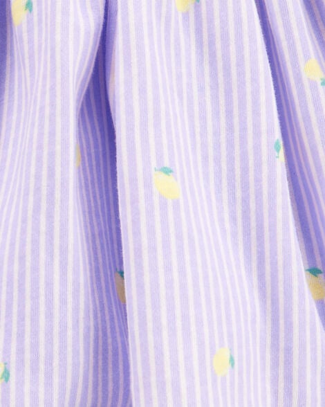  Product image 3 of Toddler Striped Lemon Print Skort - Purple