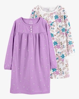 Product image 1 of Kid 2-Pack Floral Nightgowns