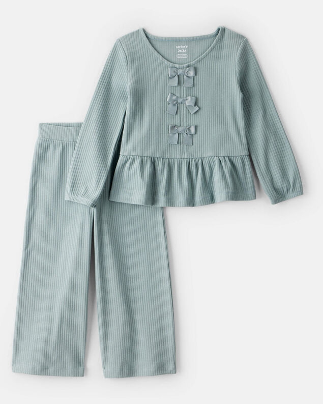 Product image 1 of Toddler Girl 2-Piece Long-Sleeve Tee & Pant Set - Blue