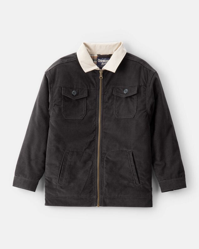 Product image 1 of Boys Corduroy Long-Sleeve Zip-Up Fashion Jacket - Black