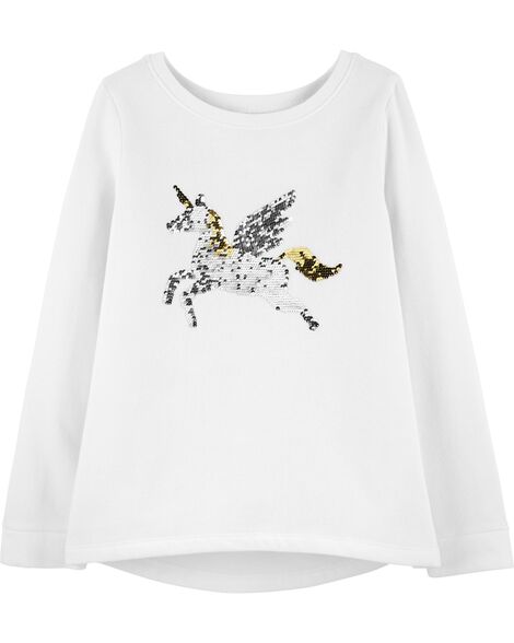 Flip Sequin Unicorn Hi Lo Fleece Top Carters Com