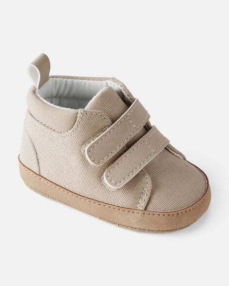 baby boy high-top casual sneakers - beige