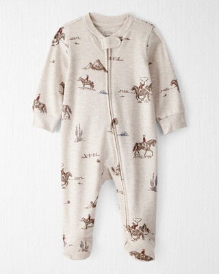 Product image 1 of Baby Organic Cotton Sleep & Play Pajamas in Western Rodeo Print