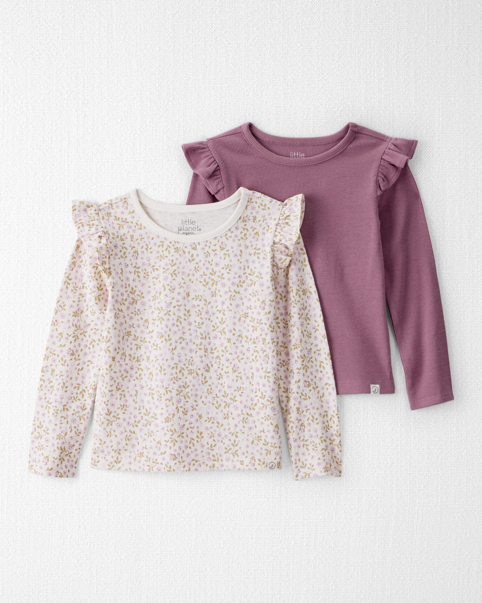 Toddler Girl 2-Pack Organic Cotton Tees in Botanic Muse