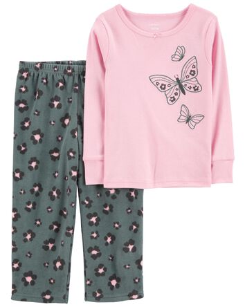 Toddler 2-Piece Cotton & Fleece PJs, 