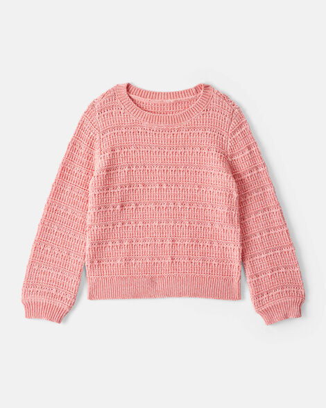 Toddler Girl Long-Sleeve Sweater - Pink
