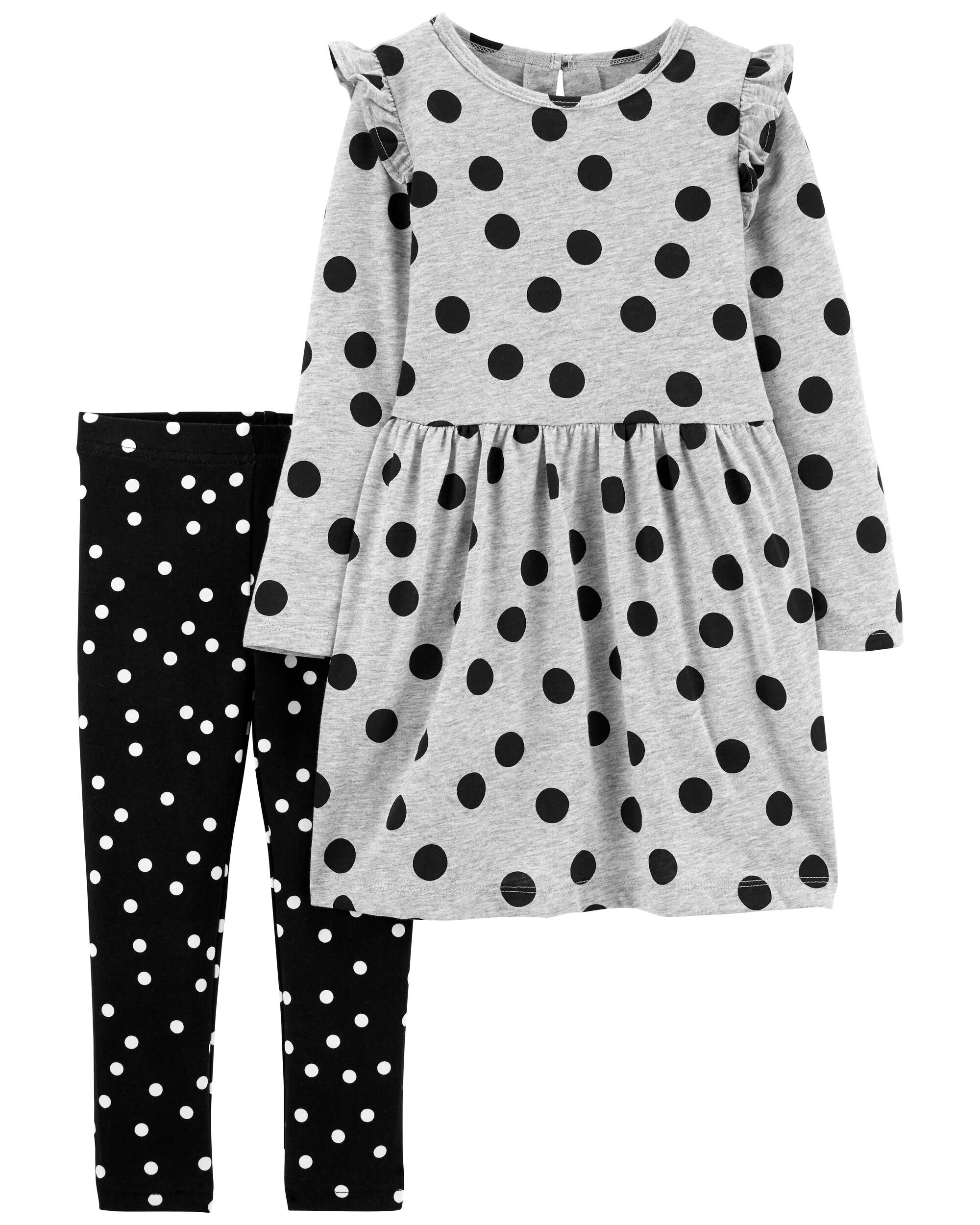 grey polka dot dress