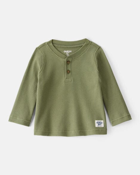 Baby Boy Long-Sleeve Henley T-Shirt - Green