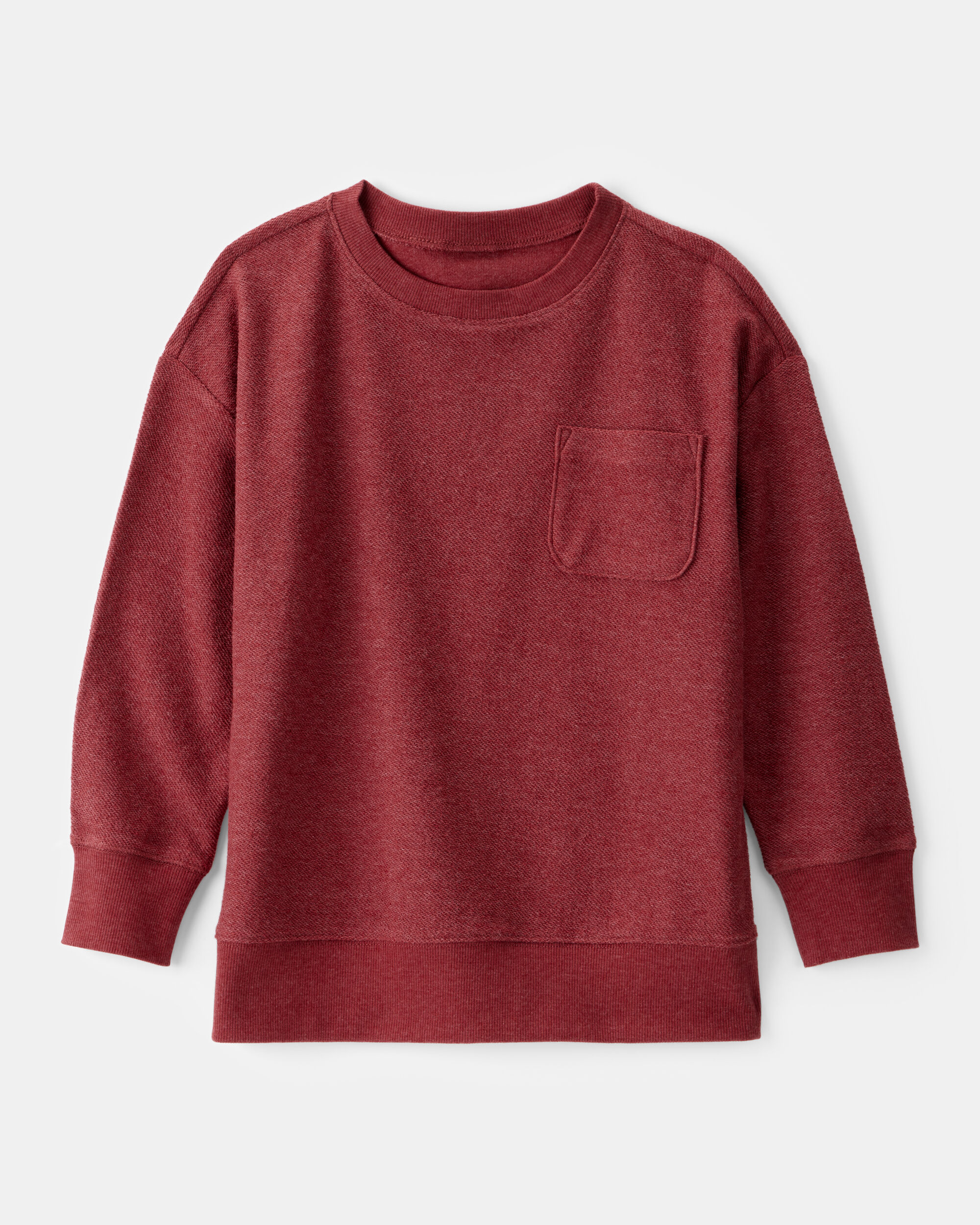 Boys French Terry Pullover Sweatshirt - Burgundy - OshKosh