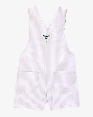 Product image 2 of Baby Floral Hickory Striped Shortalls - Purple