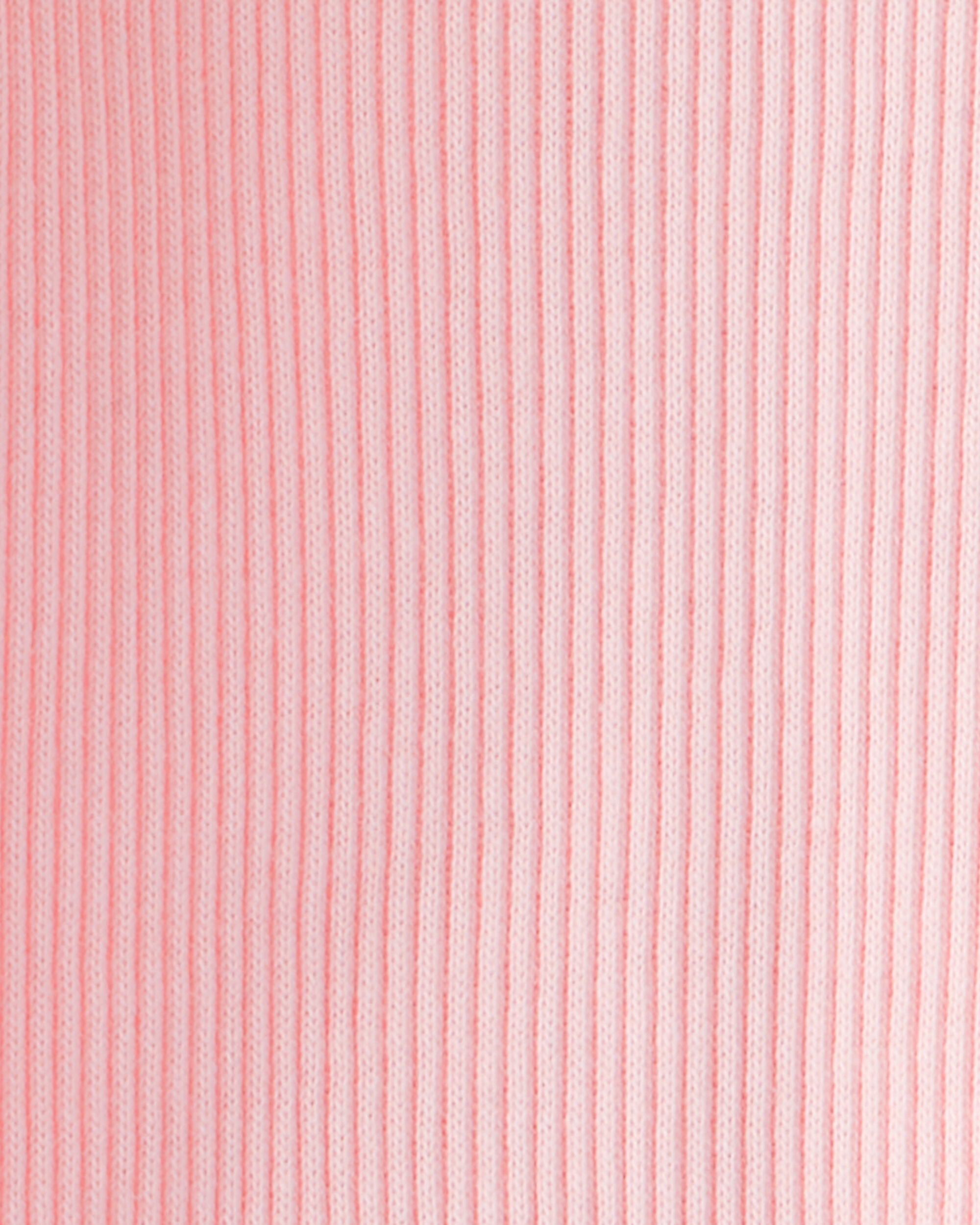 Baby Girl Cotton Long-Sleeve Henley Top - Pink