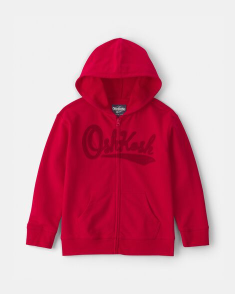 Kids OshKosh Logo Zip-Up Hoodie - Red