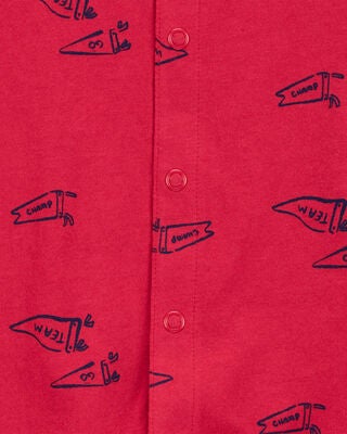 Product image 2 of Baby Printed Short-Sleeve Romper - Red