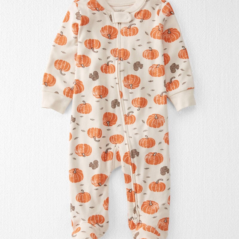 Baby Organic Cotton Sleep & Play Pajamas in Harvest Pumpkins