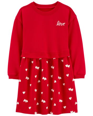 Kid Love Hearts French Terry Dress