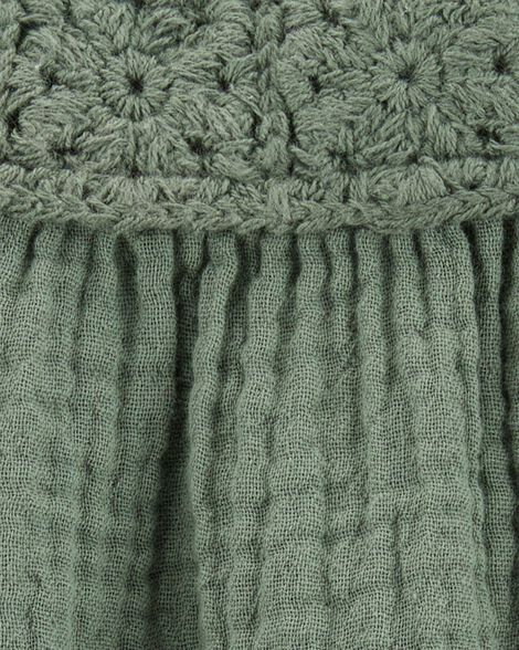 Product image 3 of Baby Gauze Crotchet Knit Tank - Olive