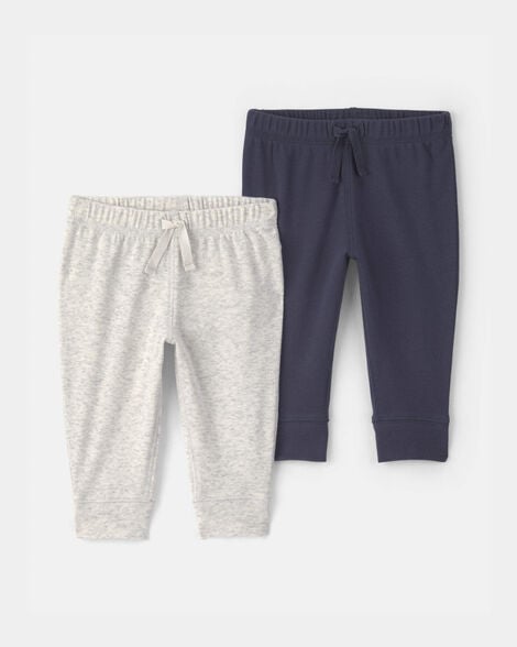 baby 2-pack pull-on pants - navy/grey