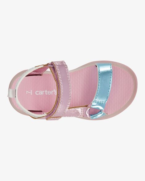  Product image 5 of Toddler Light Up Metallic Sandals - Pink/Blue