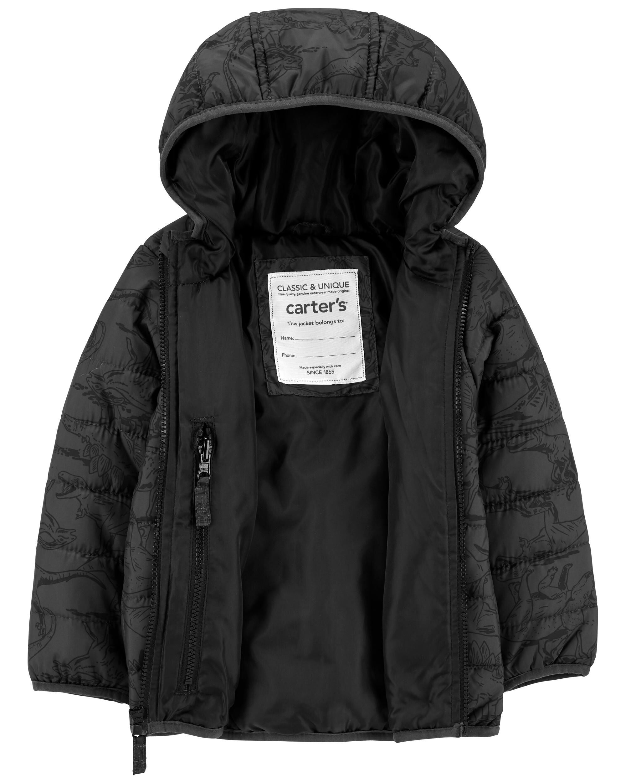 Toddler Dinosaur Packable Puffer Jacket Carter s Carter s