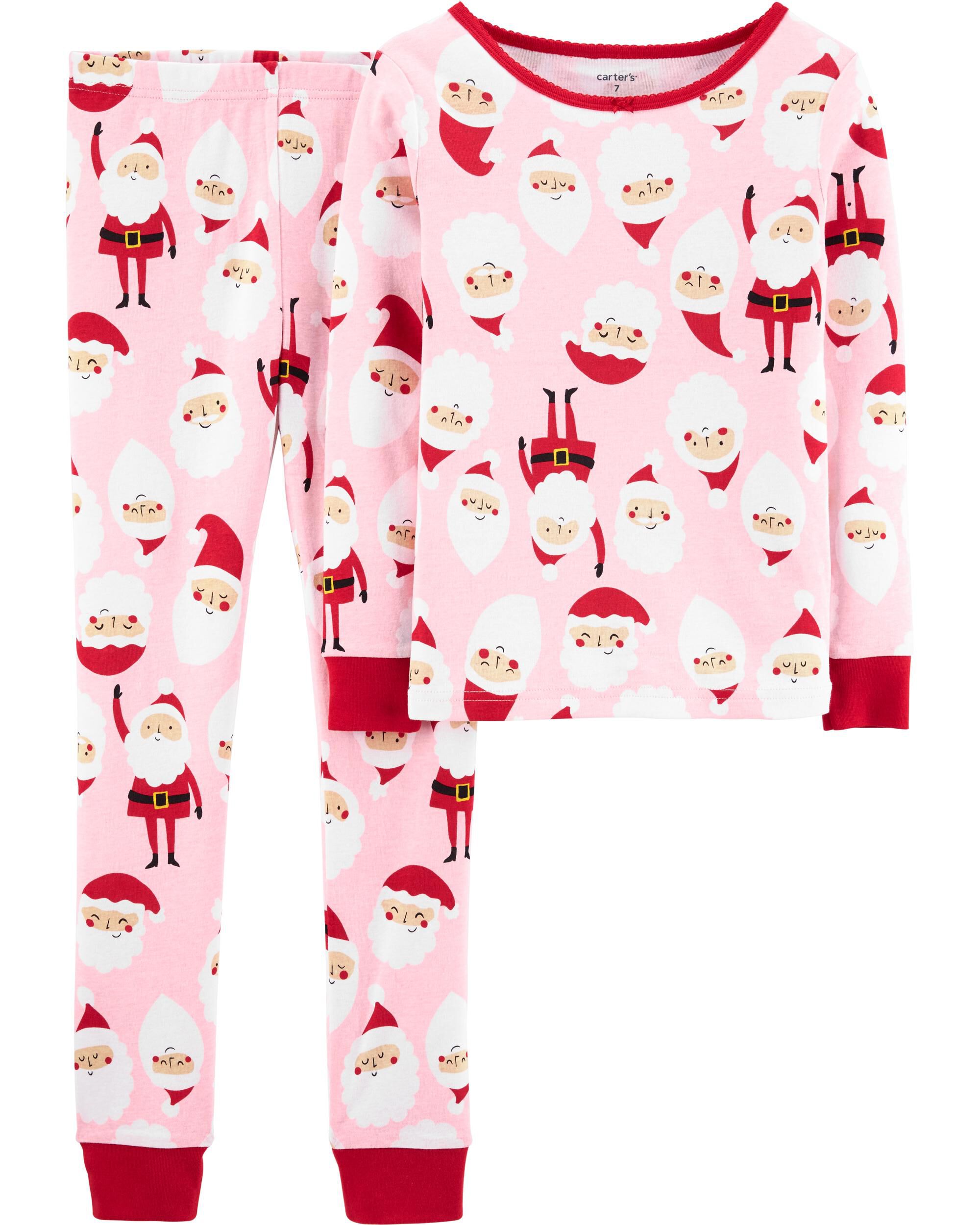 Carters pink santa pajamas Clearance
