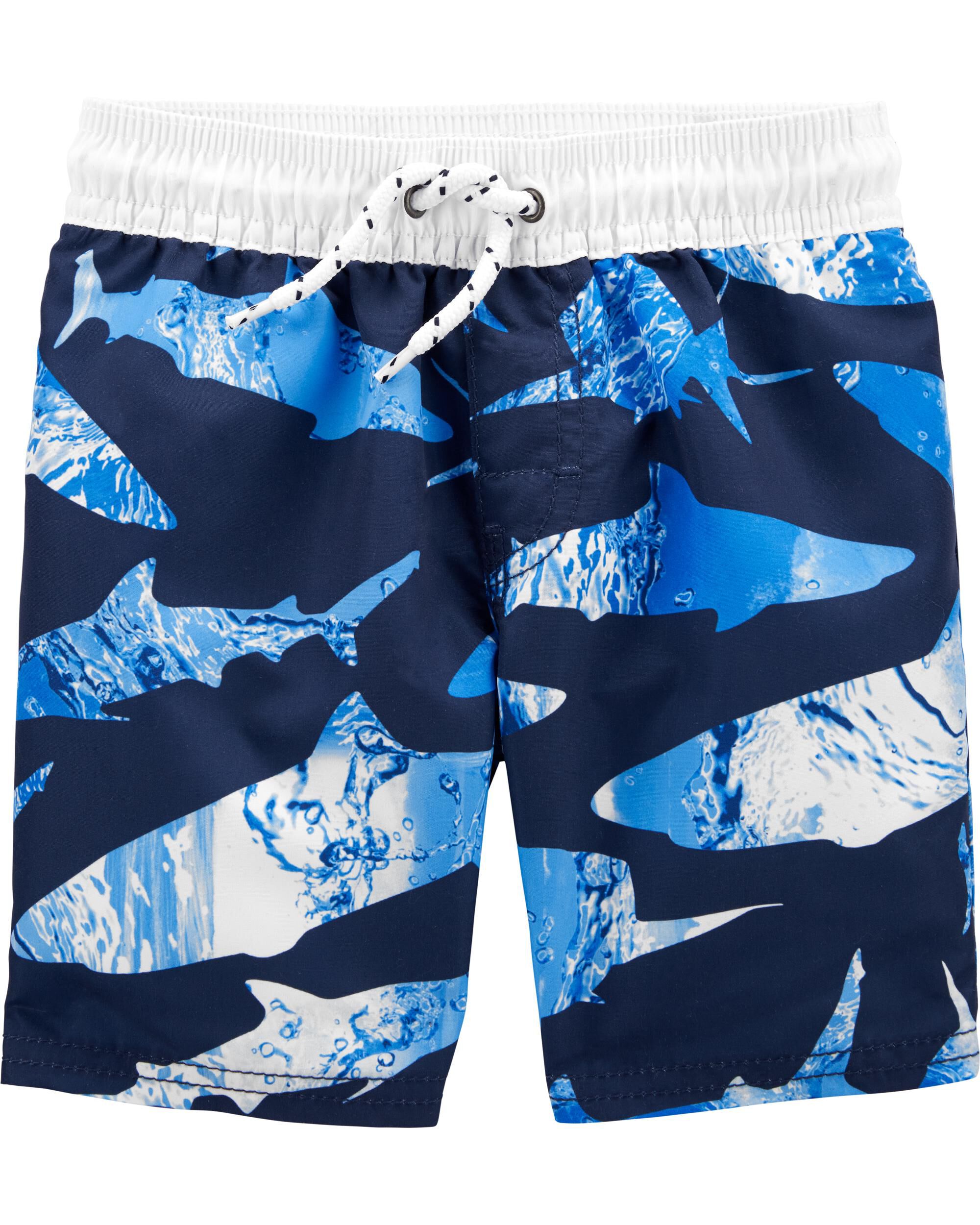 baby boy shark swim trunks