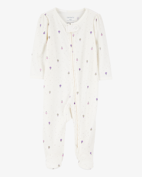 baby girl air balloon 2-way zipper textured sleep and play